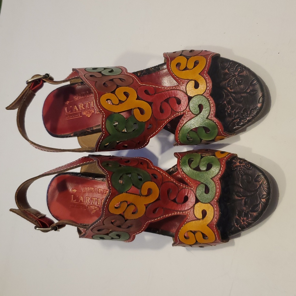 Spring Step By L'artiste Ketta Womens Leather Sandal Size 6.5/7
